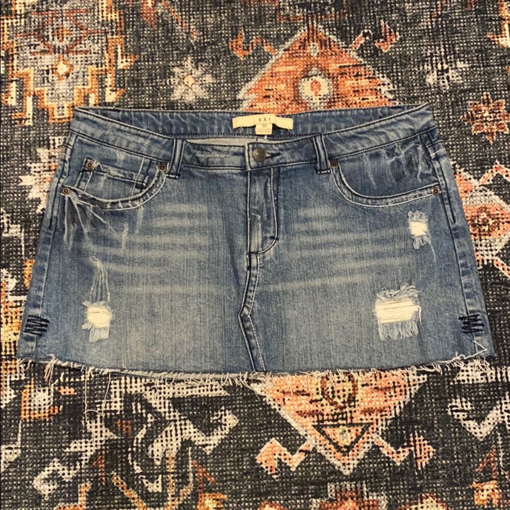 Forever 21 Distressed Mini Skirt